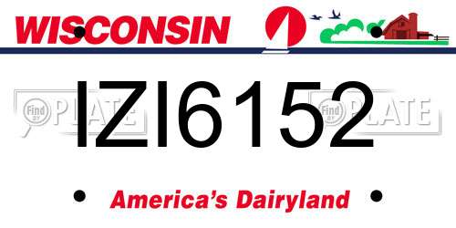 IZI6152 Wisconsin License Plate