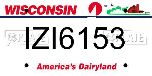 IZI6153 Wisconsin License Plate
