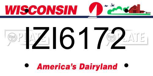 IZI6172 Wisconsin License Plate