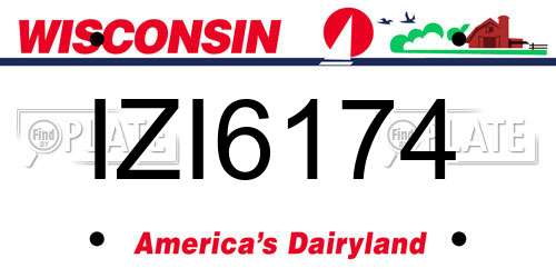 IZI6174 Wisconsin License Plate