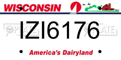 IZI6176 Wisconsin License Plate