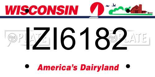 IZI6182 Wisconsin License Plate