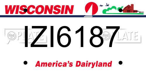 IZI6187 Wisconsin License Plate