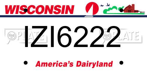 IZI6222 Wisconsin License Plate