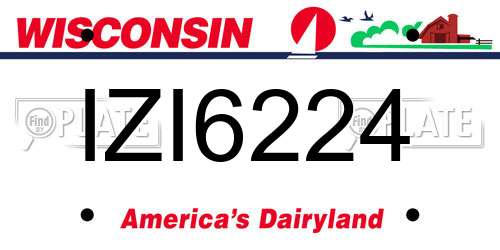 IZI6224 Wisconsin License Plate