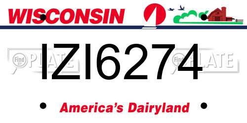 IZI6274 Wisconsin License Plate