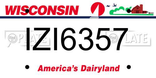 IZI6357 Wisconsin License Plate