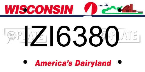 IZI6380 Wisconsin License Plate