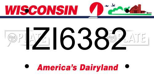 IZI6382 Wisconsin License Plate