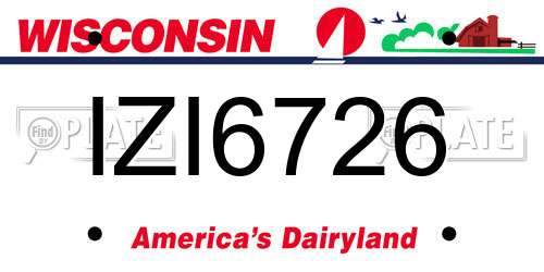 IZI6726 Wisconsin License Plate