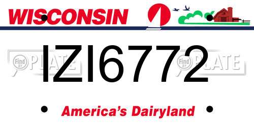 IZI6772 Wisconsin License Plate