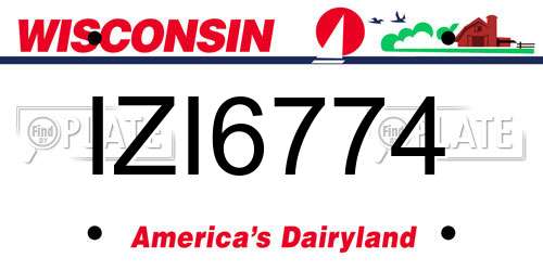 IZI6774 Wisconsin License Plate