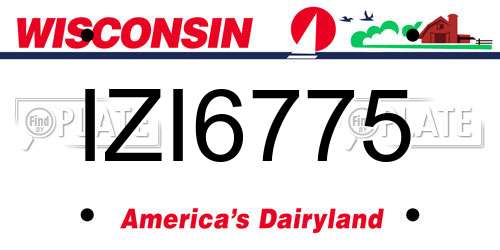 IZI6775 Wisconsin License Plate