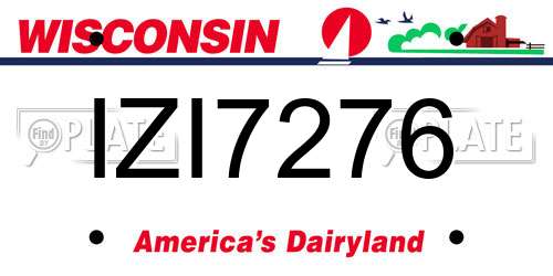 IZI7276 Wisconsin License Plate