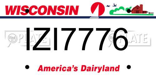 IZI7776 Wisconsin License Plate
