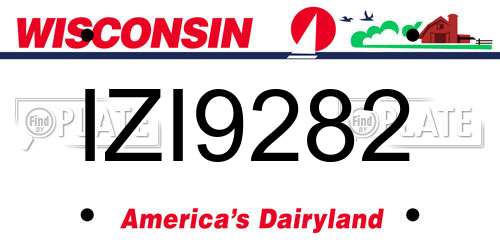 IZI9282 Wisconsin License Plate