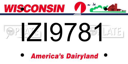 IZI9781 Wisconsin License Plate