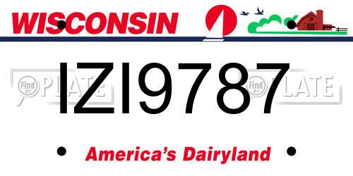 IZI9787 Wisconsin License Plate