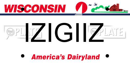 IZIGIIZ Wisconsin License Plate