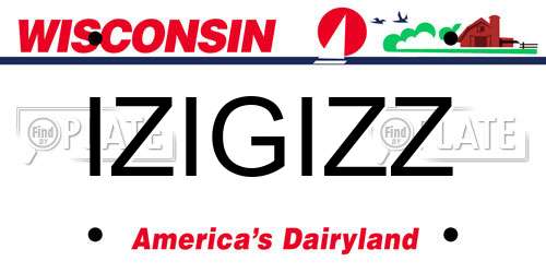 IZIGIZZ Wisconsin License Plate