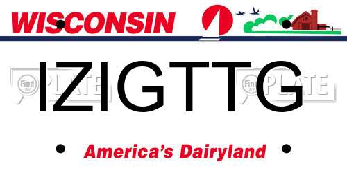IZIGTTG Wisconsin License Plate