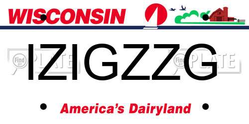 IZIGZZG Wisconsin License Plate