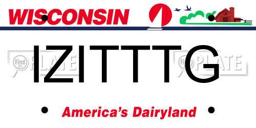 IZITTTG Wisconsin License Plate