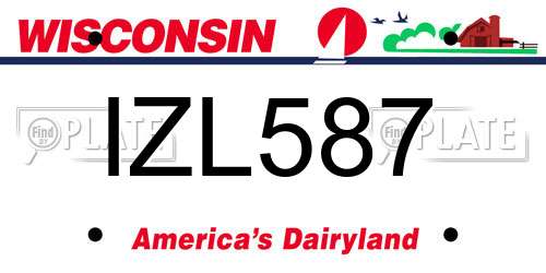 IZL587 Wisconsin License Plate