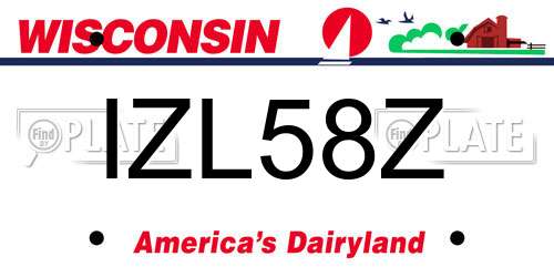 IZL58Z Wisconsin License Plate