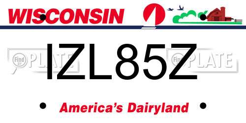 IZL85Z Wisconsin License Plate