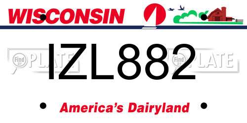 IZL882 Wisconsin License Plate