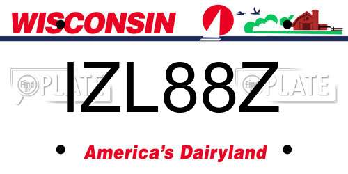 IZL88Z Wisconsin License Plate