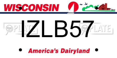 IZLB57 Wisconsin License Plate