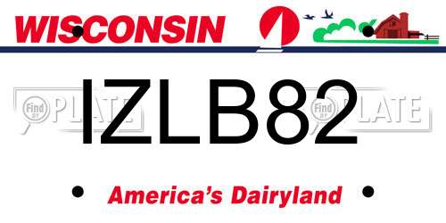 IZLB82 Wisconsin License Plate