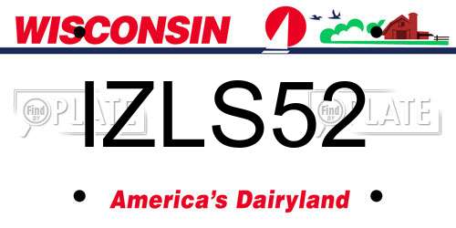 IZLS52 Wisconsin License Plate