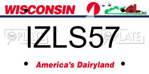 IZLS57 Wisconsin License Plate