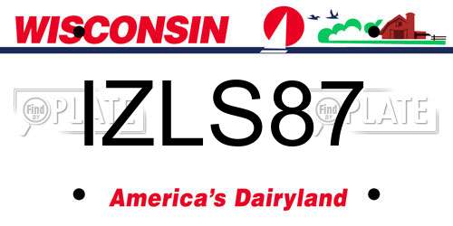 IZLS87 Wisconsin License Plate