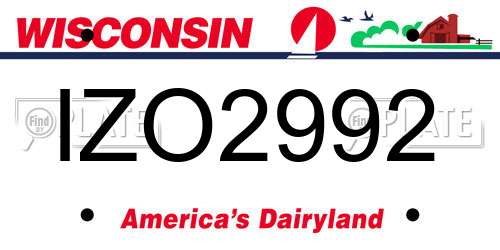 IZO2992 Wisconsin License Plate