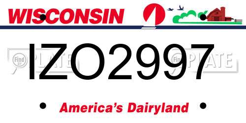 IZO2997 Wisconsin License Plate
