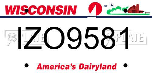 IZO9581 Wisconsin License Plate