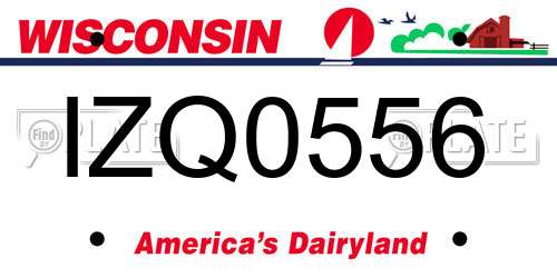 IZQ0556 Wisconsin License Plate
