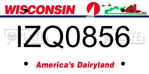 IZQ0856 Wisconsin License Plate