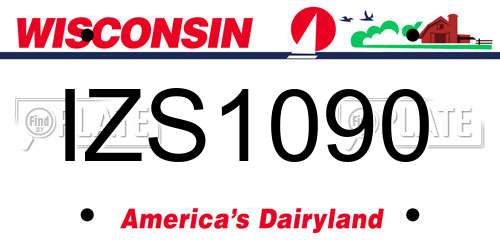 IZS1090 Wisconsin License Plate