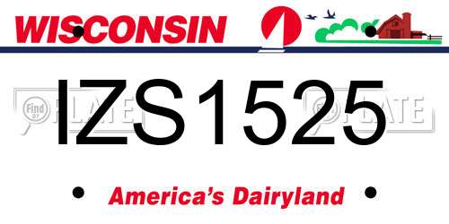 IZS1525 Wisconsin License Plate