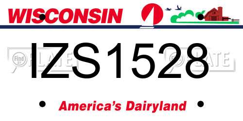 IZS1528 Wisconsin License Plate