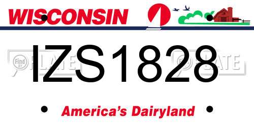 IZS1828 Wisconsin License Plate
