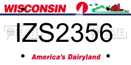 IZS2356 Wisconsin License Plate