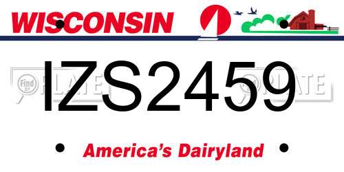 IZS2459 Wisconsin License Plate