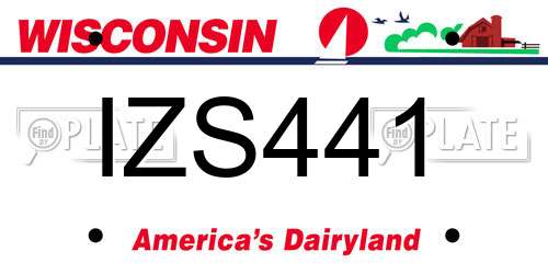 IZS441 Wisconsin License Plate