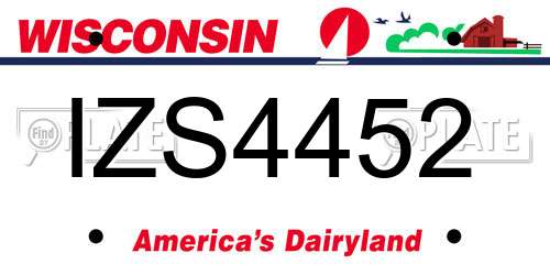 IZS4452 Wisconsin License Plate